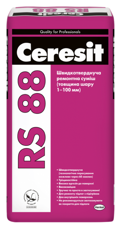Ceresit RS 88 Быстротвердеющая ремонтная смесь (толщина слоя 1–100 мм)