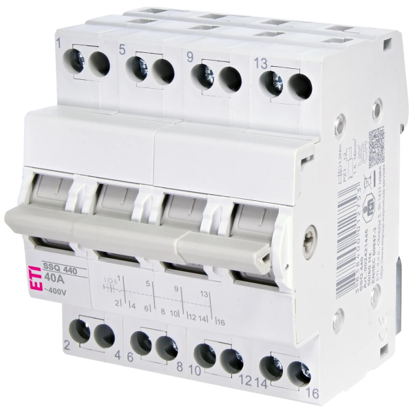 Перемикач трипозиційний ETI SSQ 440 "1-0-2", 4p 40A (2421445)